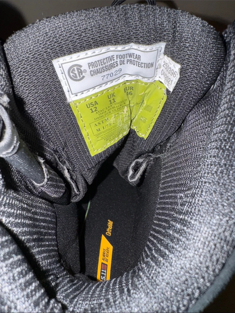5.11 Tactical Black Lace-Up Duty Boots ortholite soles
